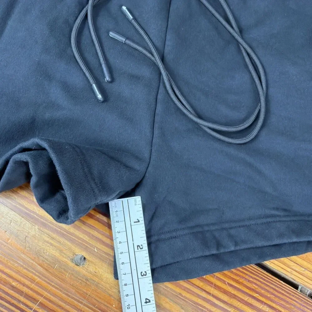 Adidas x Stella McCartney Size Large Black Sweat Shorts Fleece Flared Drawstring